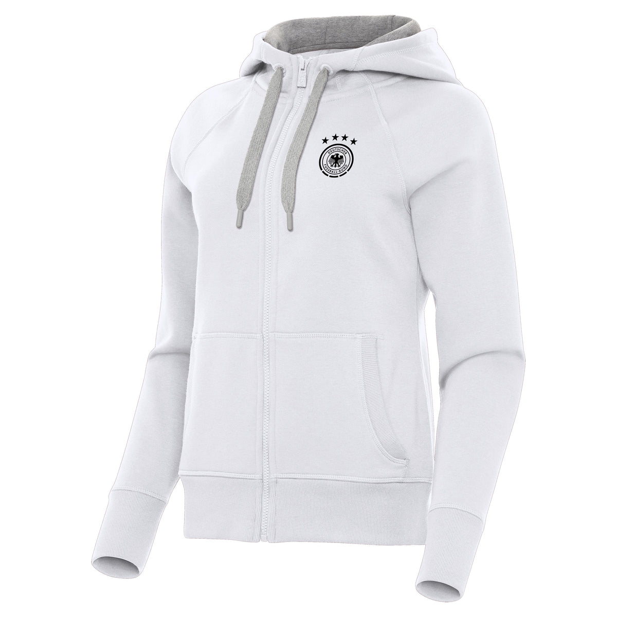 Germany National Team Antigua Women's Takeover Full Zip Hoodie - White