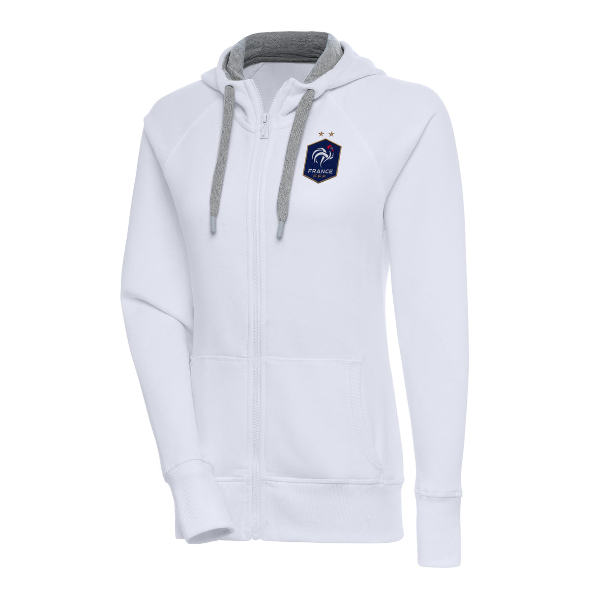 France National Team Antigua Women's Takeover Full Zip Hoodie - White