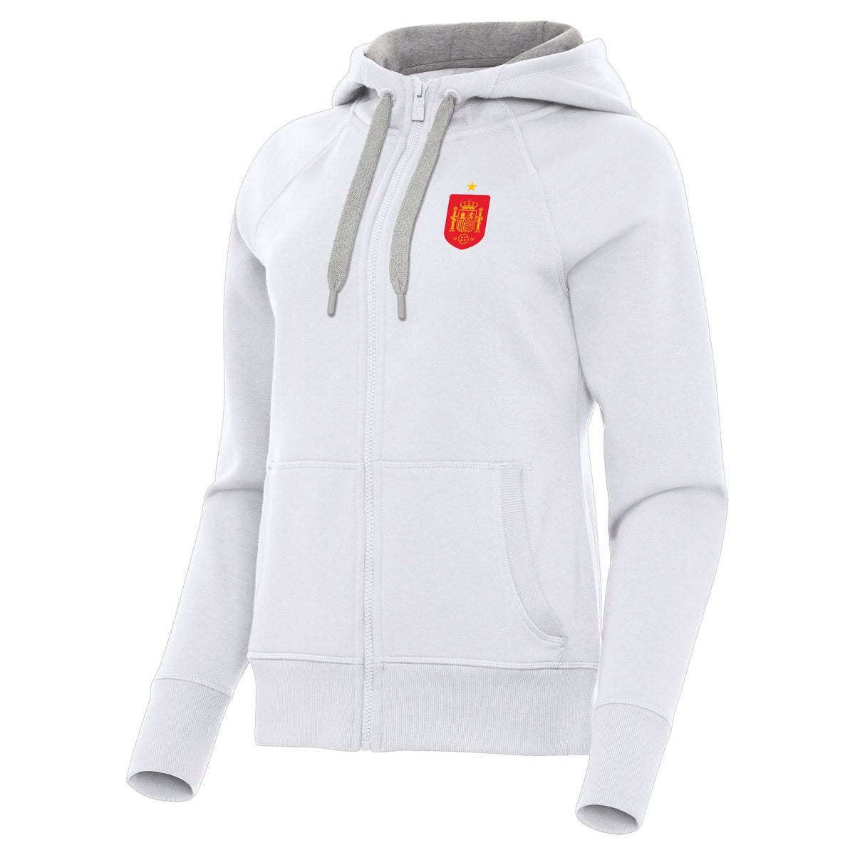 Spain National Team Antigua Women's Takeover Full Zip Hoodie - White