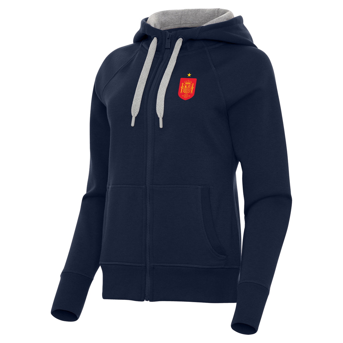 Spain National Team Antigua Women's Takeover Full Zip Hoodie - Navy