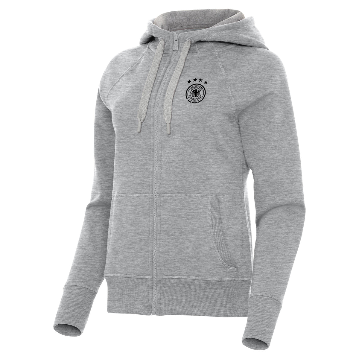 Germany National Team Antigua Women's Takeover Full Zip Hoodie - Heather Gray