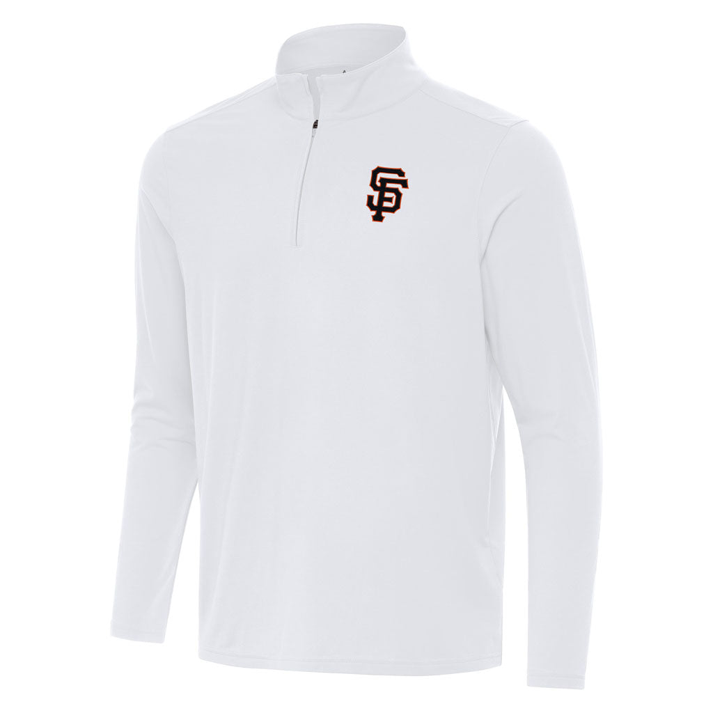 MLB San Francisco Giants Antigua Intent 1/4 Zip Pullover Jacket - White