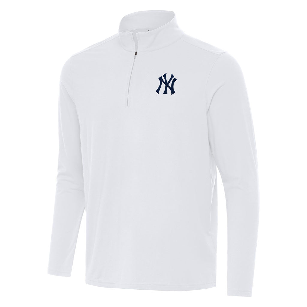 MLB New York Yankees Antigua Intent 1/4 Zip Pullover Jacket - White