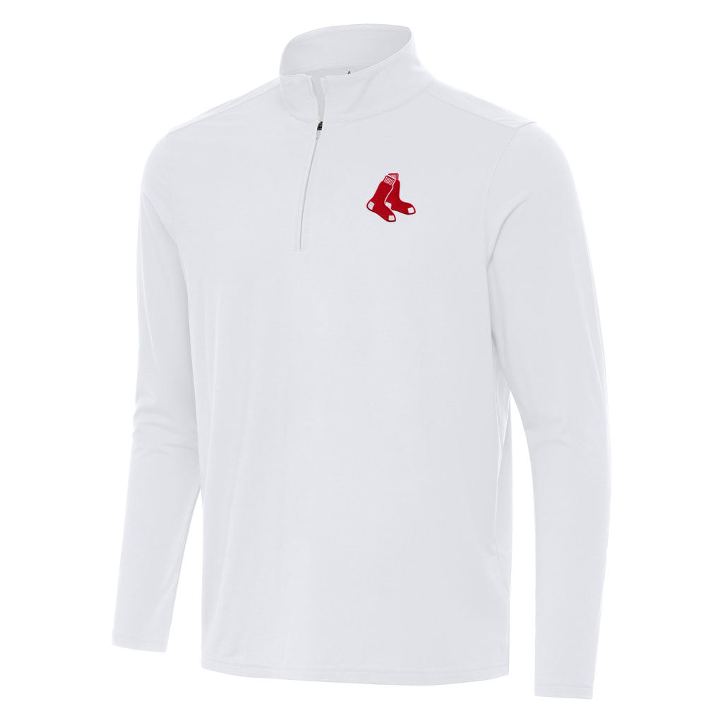 MLB Boston Red Sox Antigua Intent 1/4 Zip Pullover Jacket - White