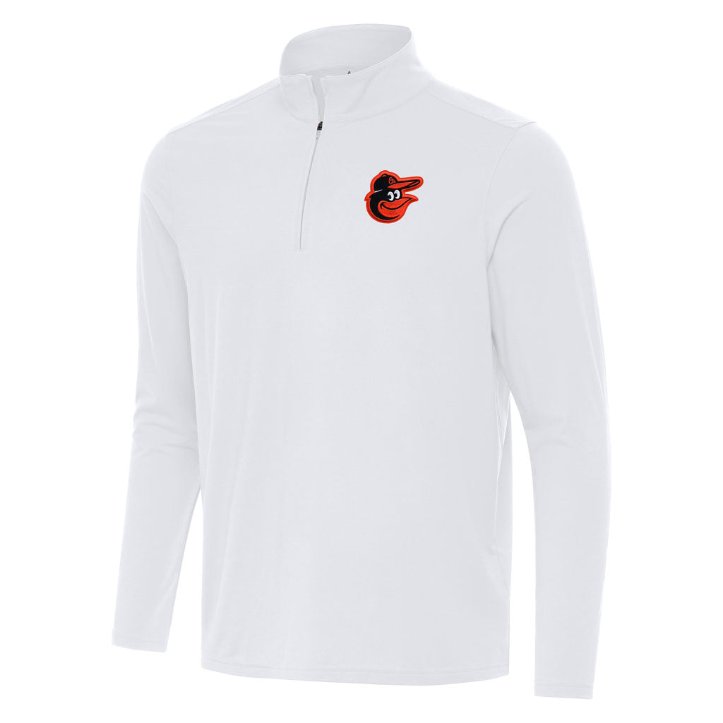 MLB Baltimore Orioles Antigua Intent 1/4 Zip Pullover Jacket - White