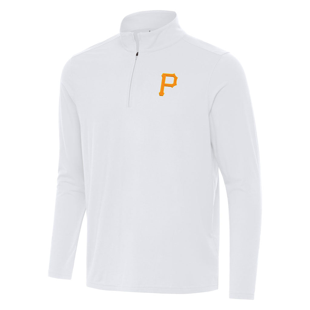 MLB Pittsburgh Pirates Antigua Intent 1/4 Zip Pullover Jacket - White