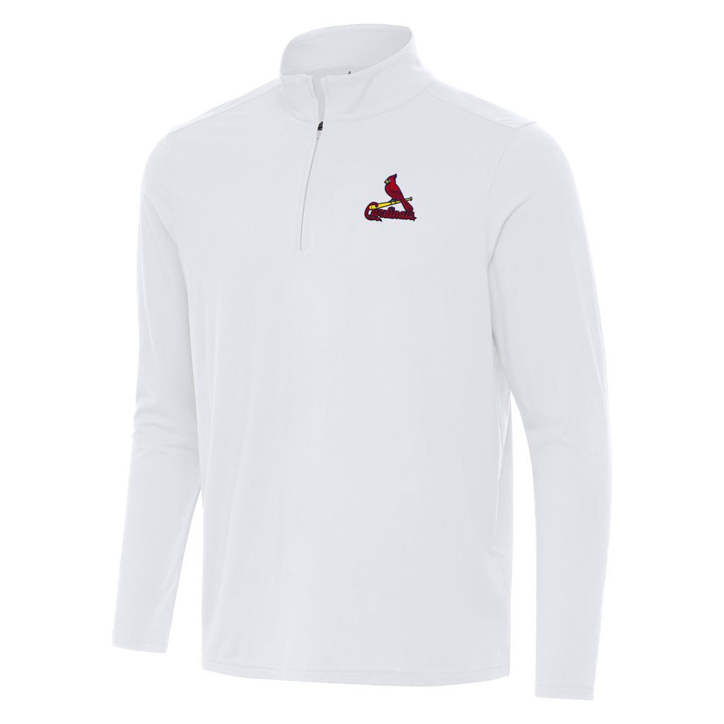 MLB St. Louis Cardinals Antigua Intent 1/4 Zip Pullover Jacket - White