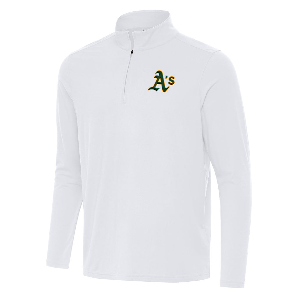 MLB Athletics Antigua Intent 1/4 Zip Pullover Jacket - White