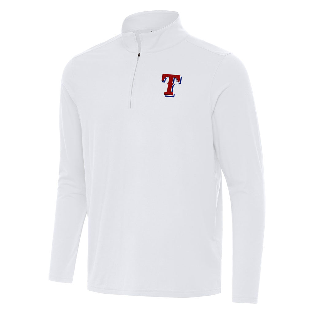MLB Texas Rangers Antigua Intent 1/4 Zip Pullover Jacket - White