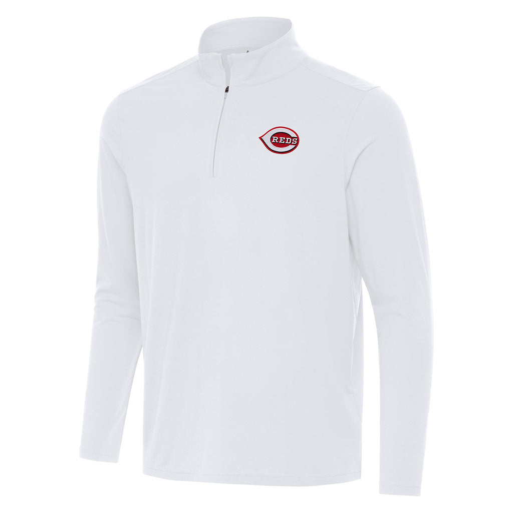 MLB Cincinnati Reds Antigua Intent 1/4 Zip Pullover Jacket - White