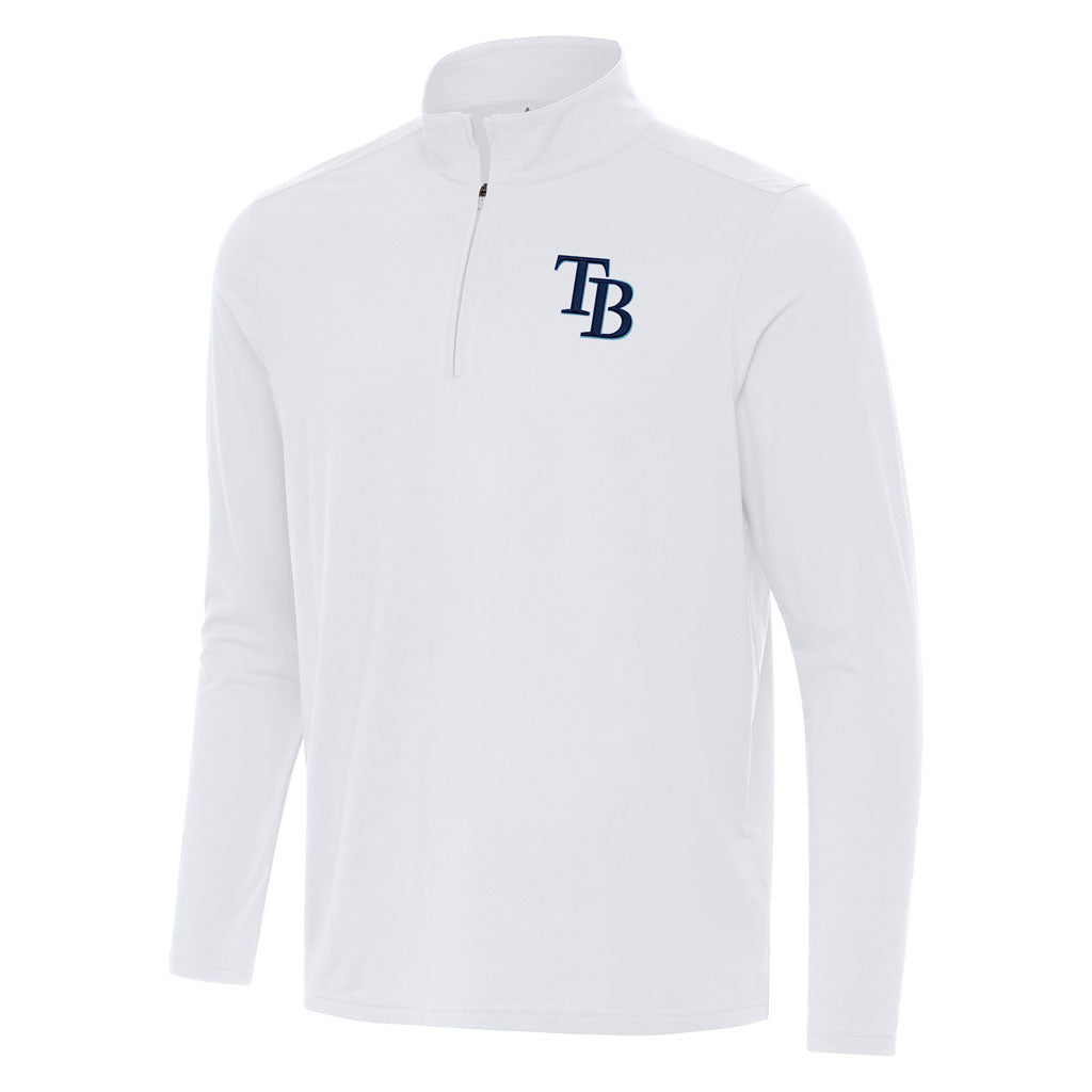MLB Tampa Bay Rays Antigua Intent 1/4 Zip Pullover Jacket - White