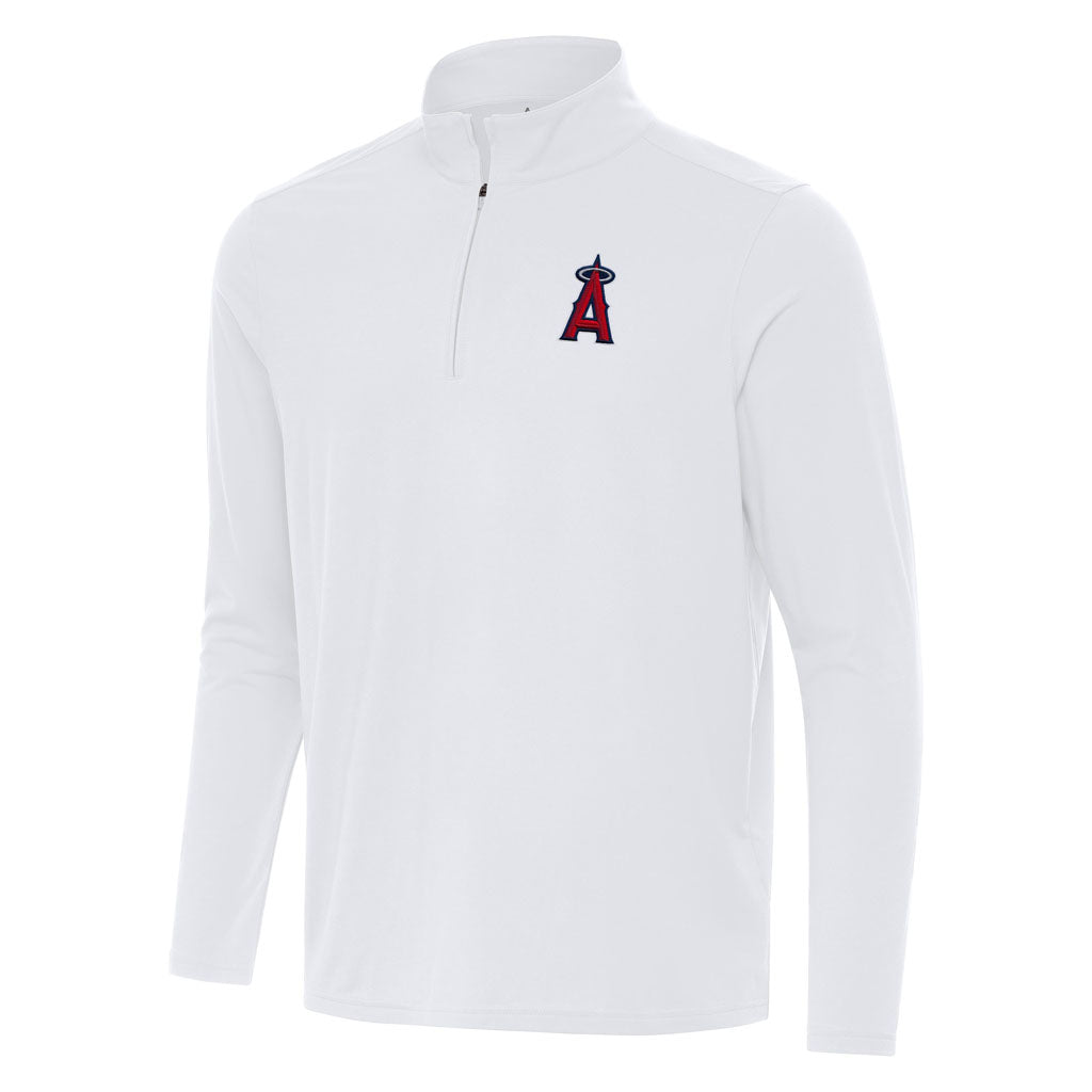 MLB Los Angeles Angels Antigua Intent 1/4 Zip Pullover Jacket - White
