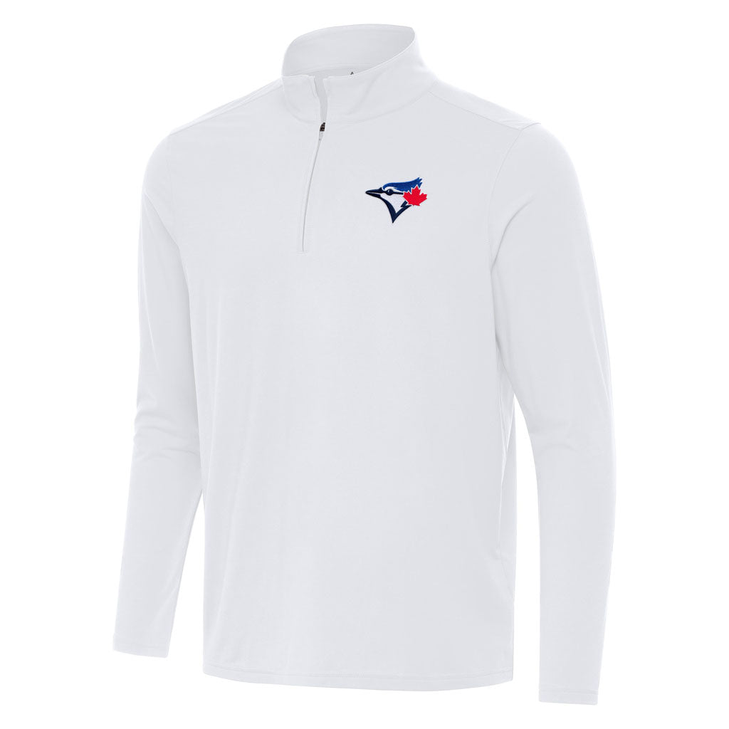 MLB Toronto Blue Jays Antigua Intent 1/4 Zip Pullover Jacket - White