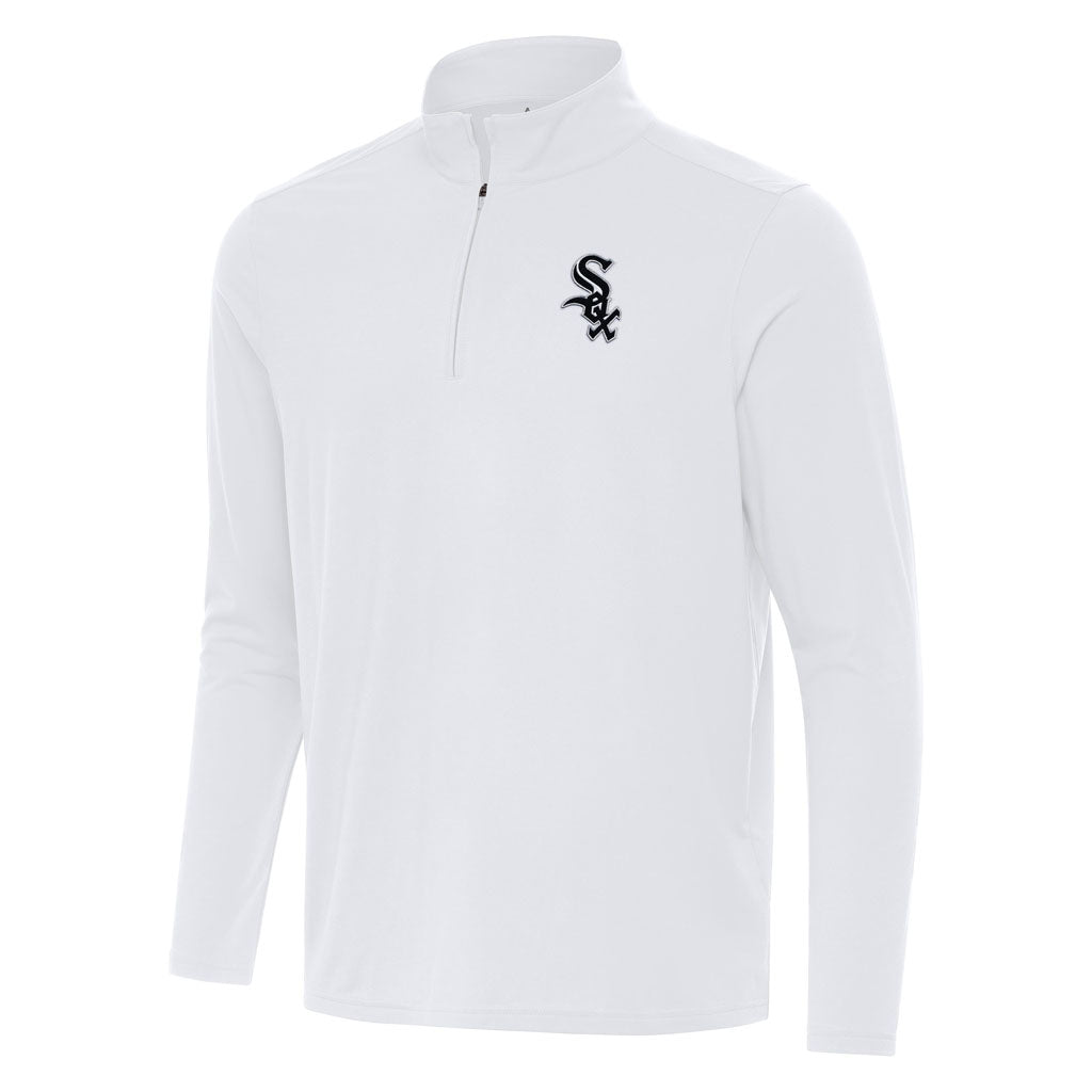 MLB Chicago White Sox Antigua Intent 1/4 Zip Pullover Jacket - White