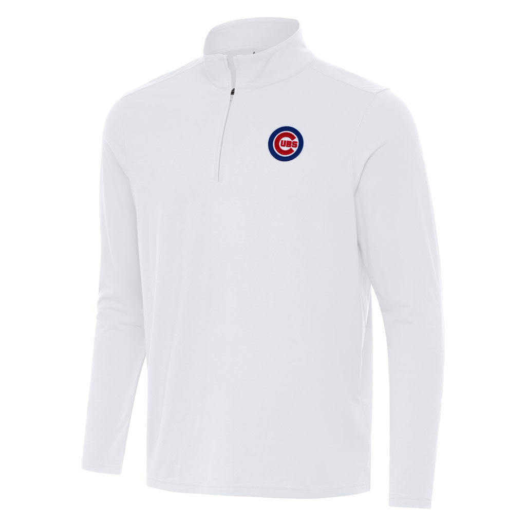 MLB Chicago Cubs Antigua Intent 1/4 Zip Pullover Jacket - White