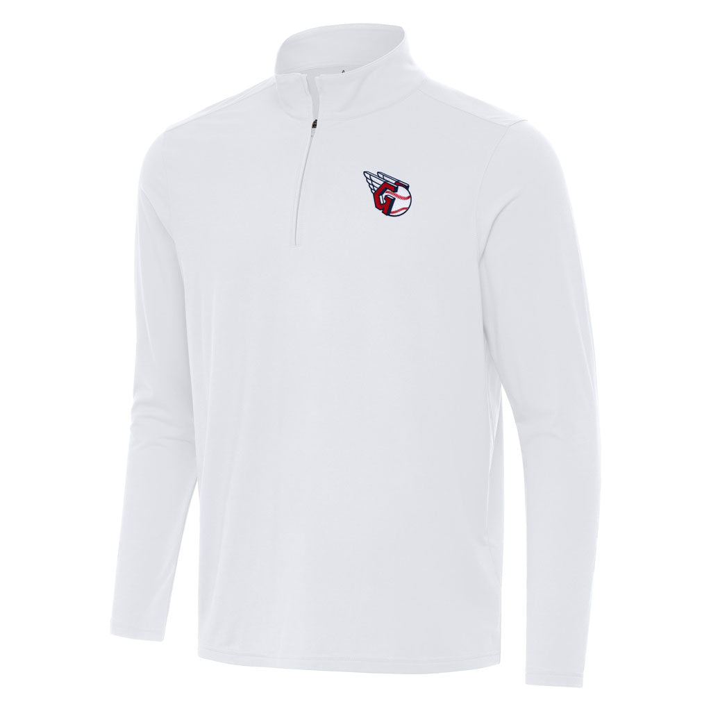 MLB Cleveland Guardians Antigua Intent 1/4 Zip Pullover Jacket - White
