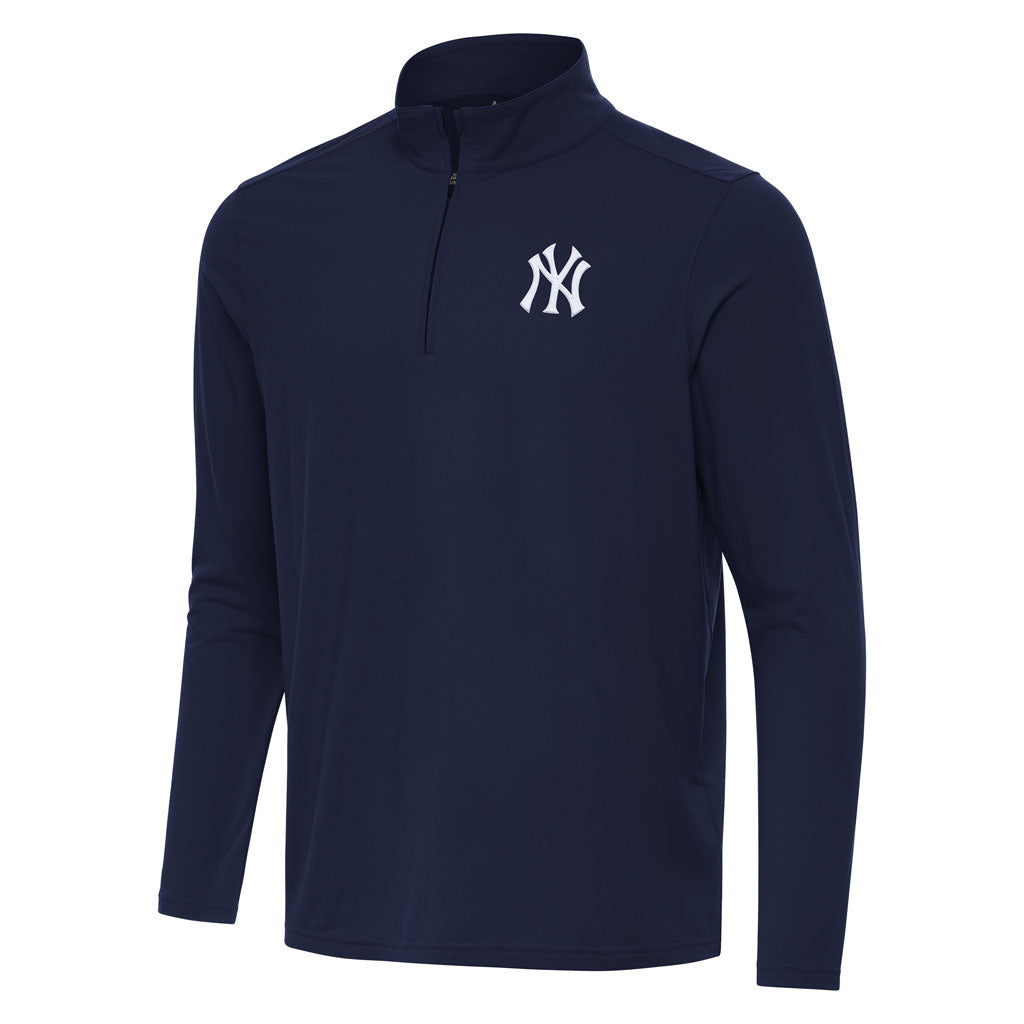 MLB New York Yankees Antigua Intent 1/4 Zip Pullover Jacket - Navy