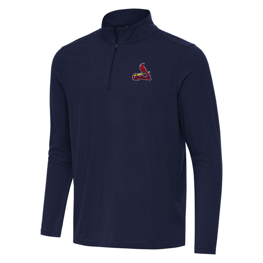 MLB St. Louis Cardinals Antigua Intent 1/4 Zip Pullover Jacket - Navy