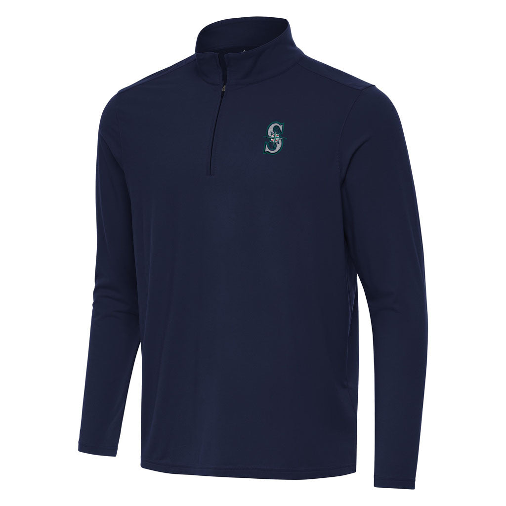 MLB Seattle Mariners Antigua Intent 1/4 Zip Pullover Jacket - Navy