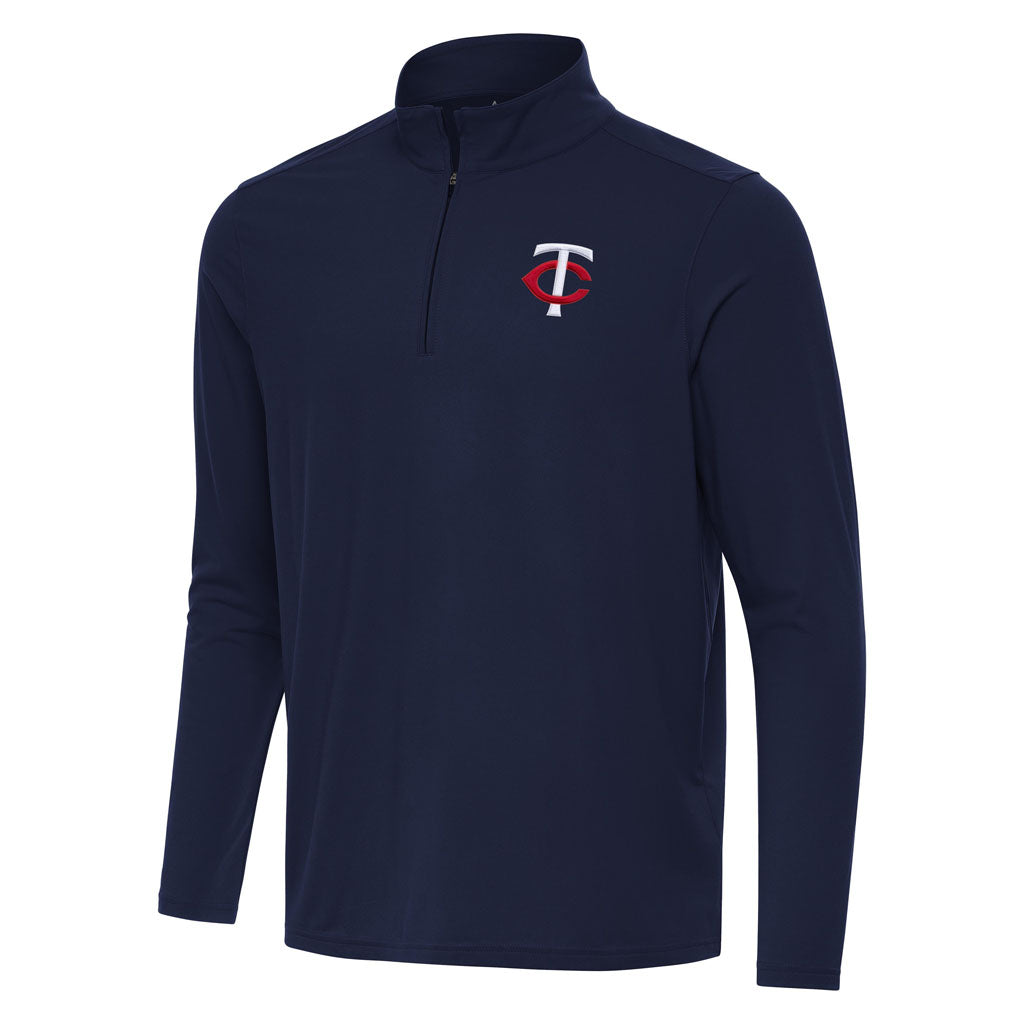 MLB Minnesota Twins Antigua Intent 1/4 Zip Pullover Jacket - Navy