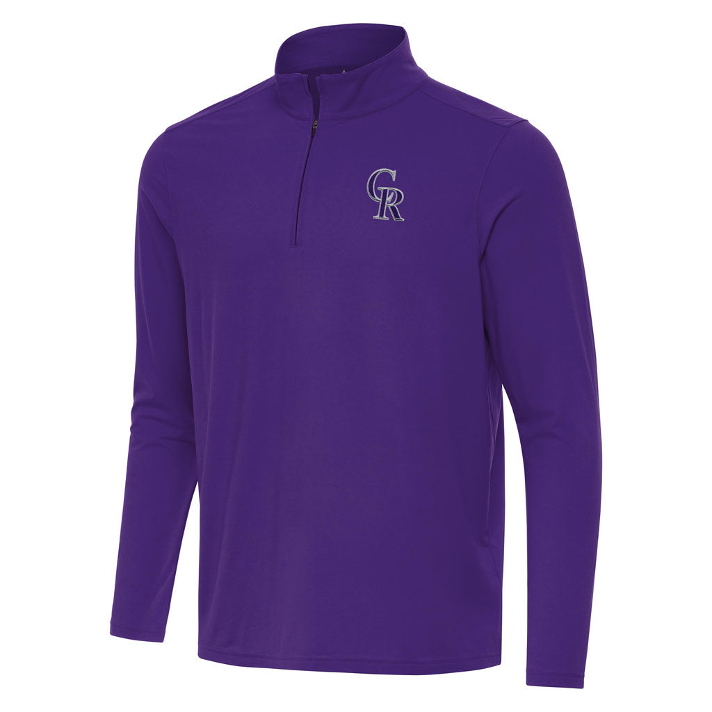 MLB Colorado Rockies Antigua Intent 1/4 Zip Pullover Jacket - Purple
