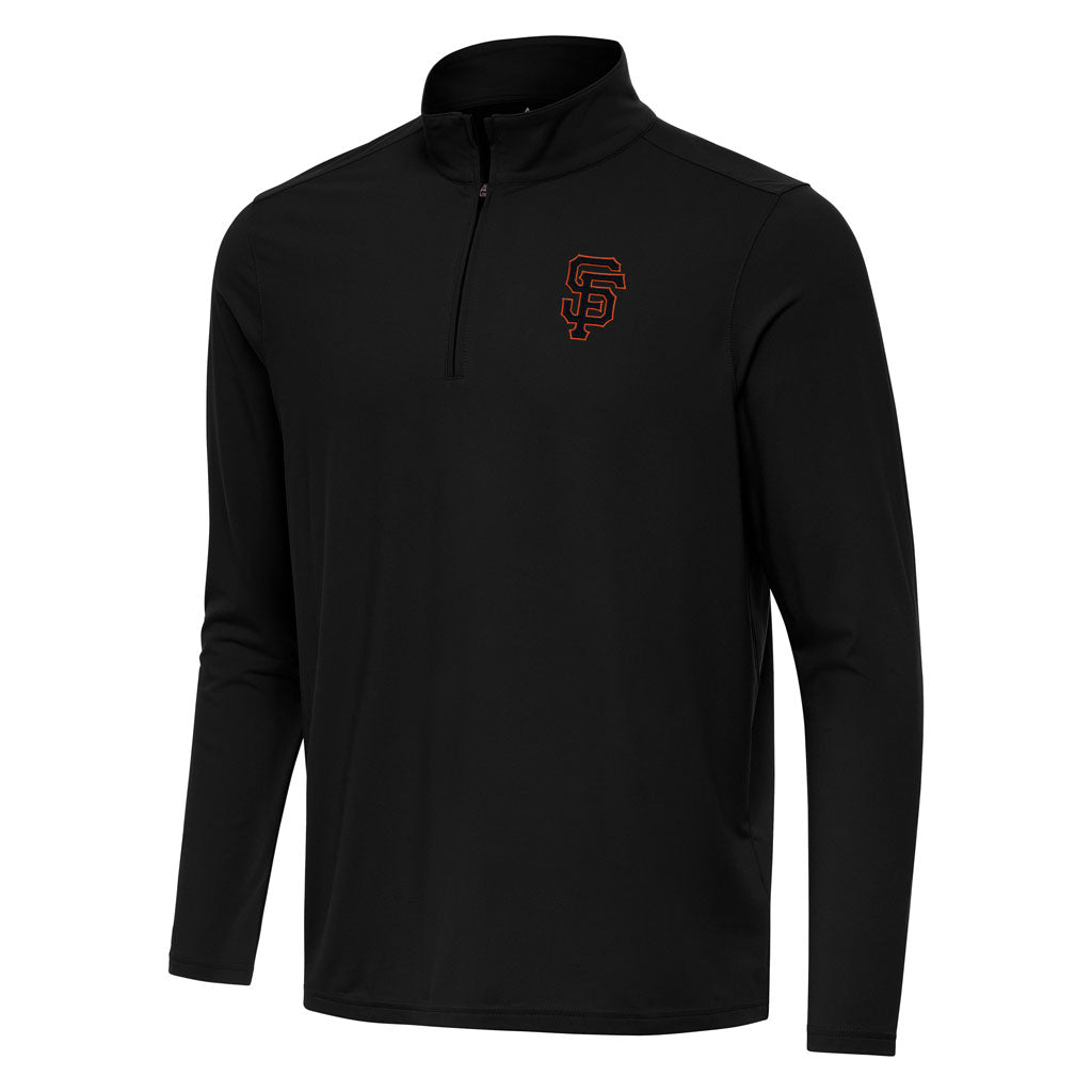 MLB San Francisco Giants Antigua Intent 1/4 Zip Pullover Jacket - Black