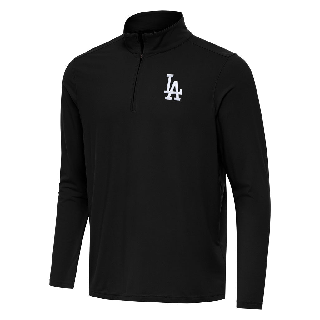 MLB Los Angeles Dodgers Antigua Intent 1/4 Zip Pullover Jacket - Black