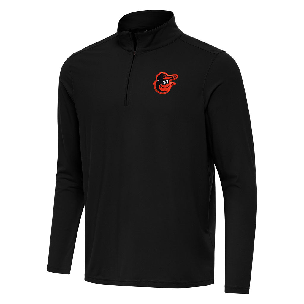 MLB Baltimore Orioles Antigua Intent 1/4 Zip Pullover Jacket - Black