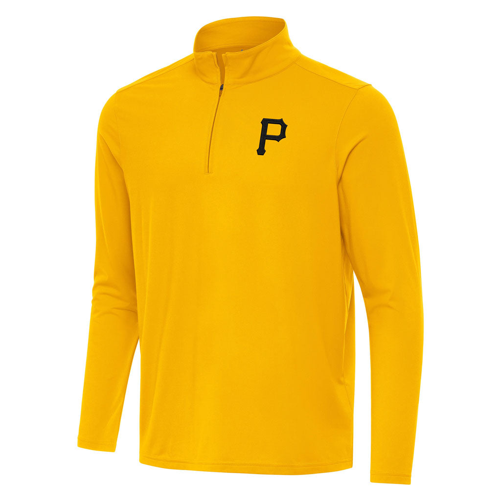 MLB Pittsburgh Pirates Antigua Intent 1/4 Zip Pullover Jacket - Gold