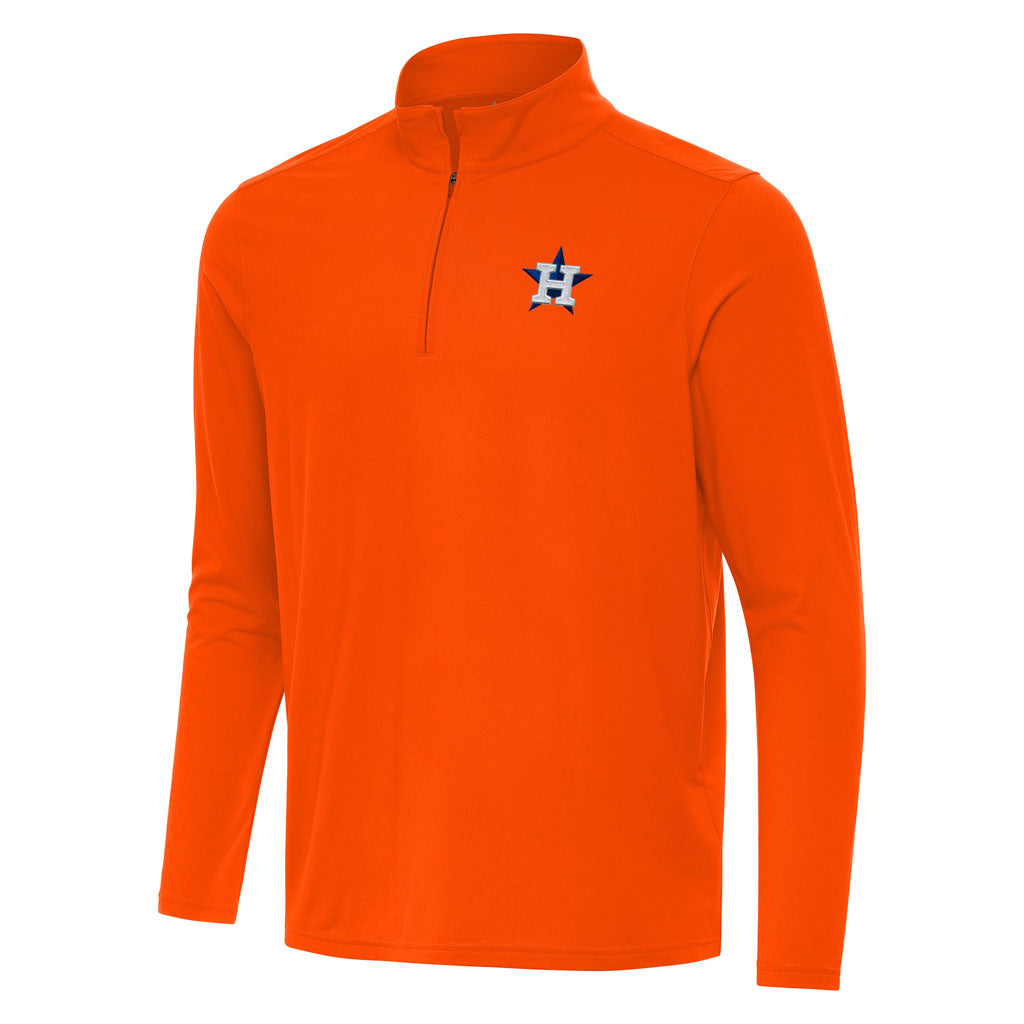 MLB Houston Astros Antigua Intent 1/4 Zip Pullover Jacket - Orange