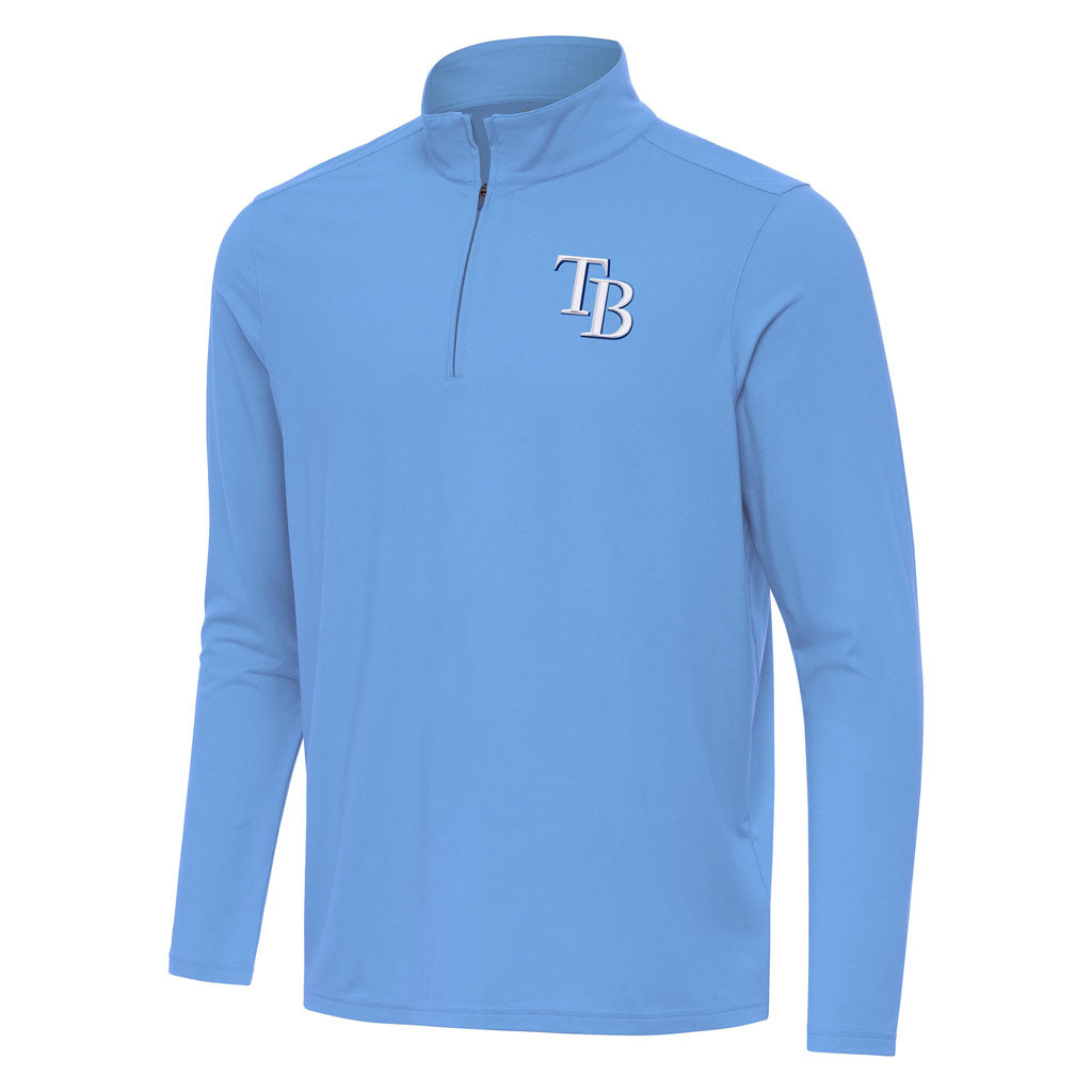 MLB Tampa Bay Rays Antigua Intent 1/4 Zip Pullover Jacket - Light blue