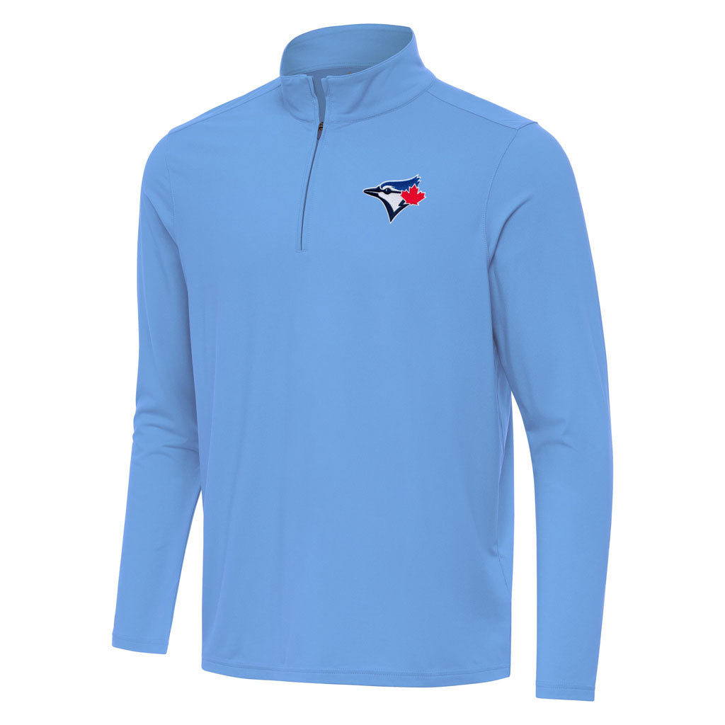 MLB Toronto Blue Jays Antigua Intent 1/4 Zip Pullover Jacket - Light blue