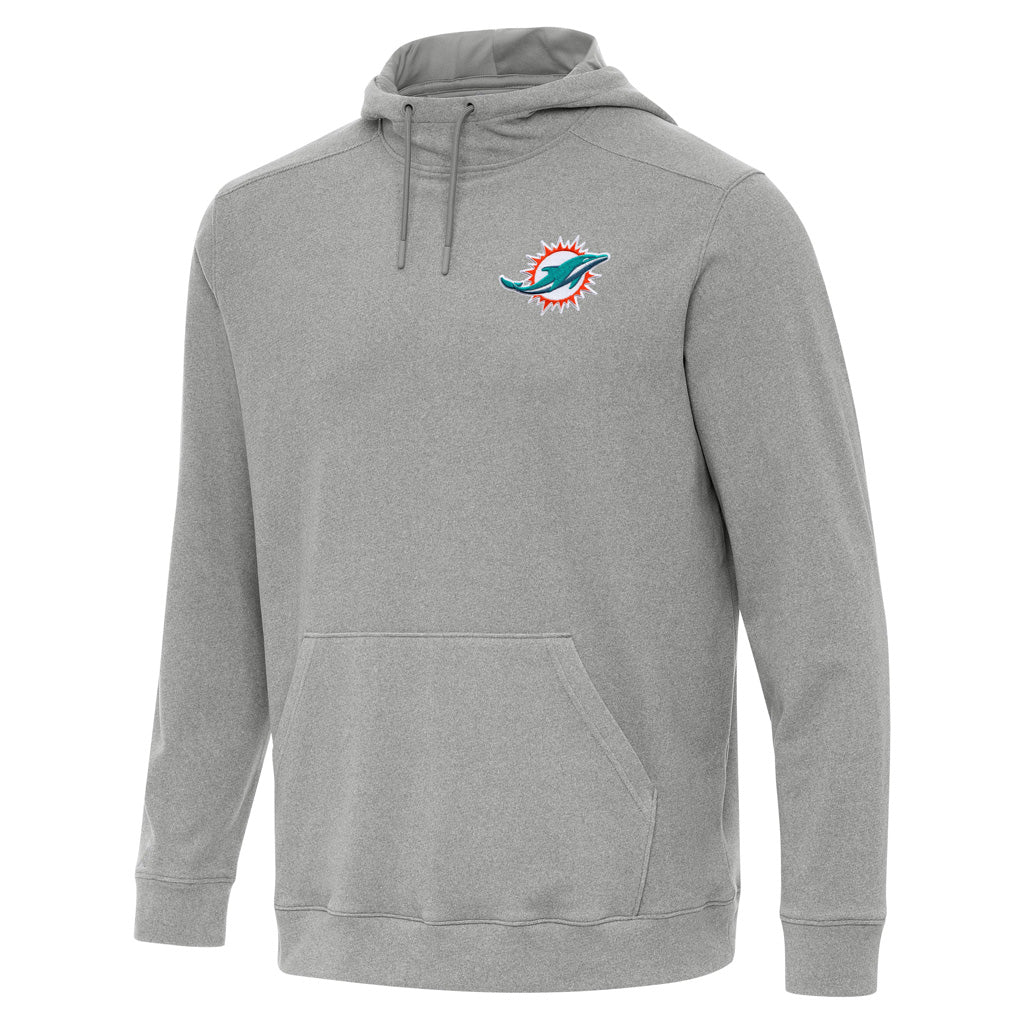 NFL Miami Dolphins Antigua Cloud Pullover Hoodie - Heather gray