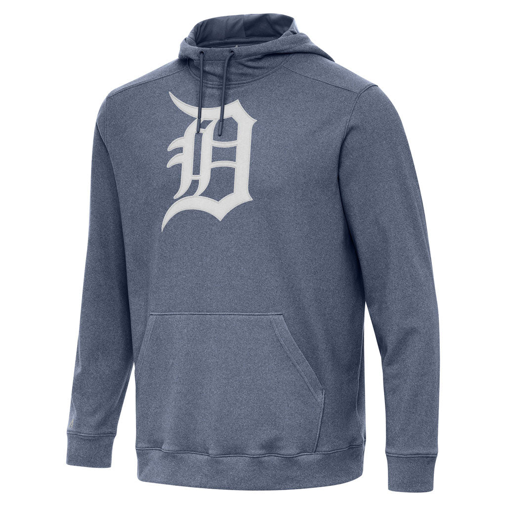 MLB Detroit Tigers Antigua Full Front Cloud Pullover Hoodie - Navy