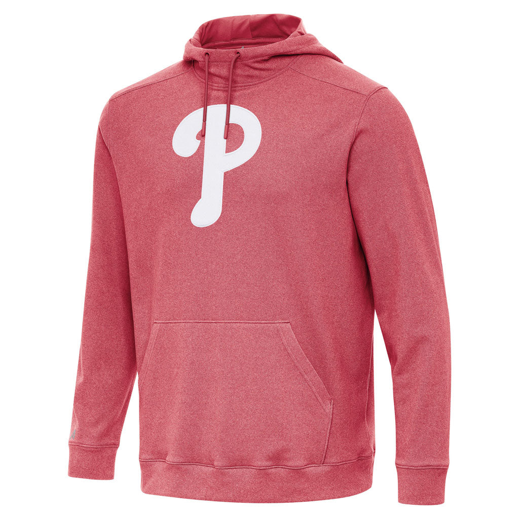 MLB Philadelphia Phillies Antigua Full Front Cloud Pullover Hoodie - Red