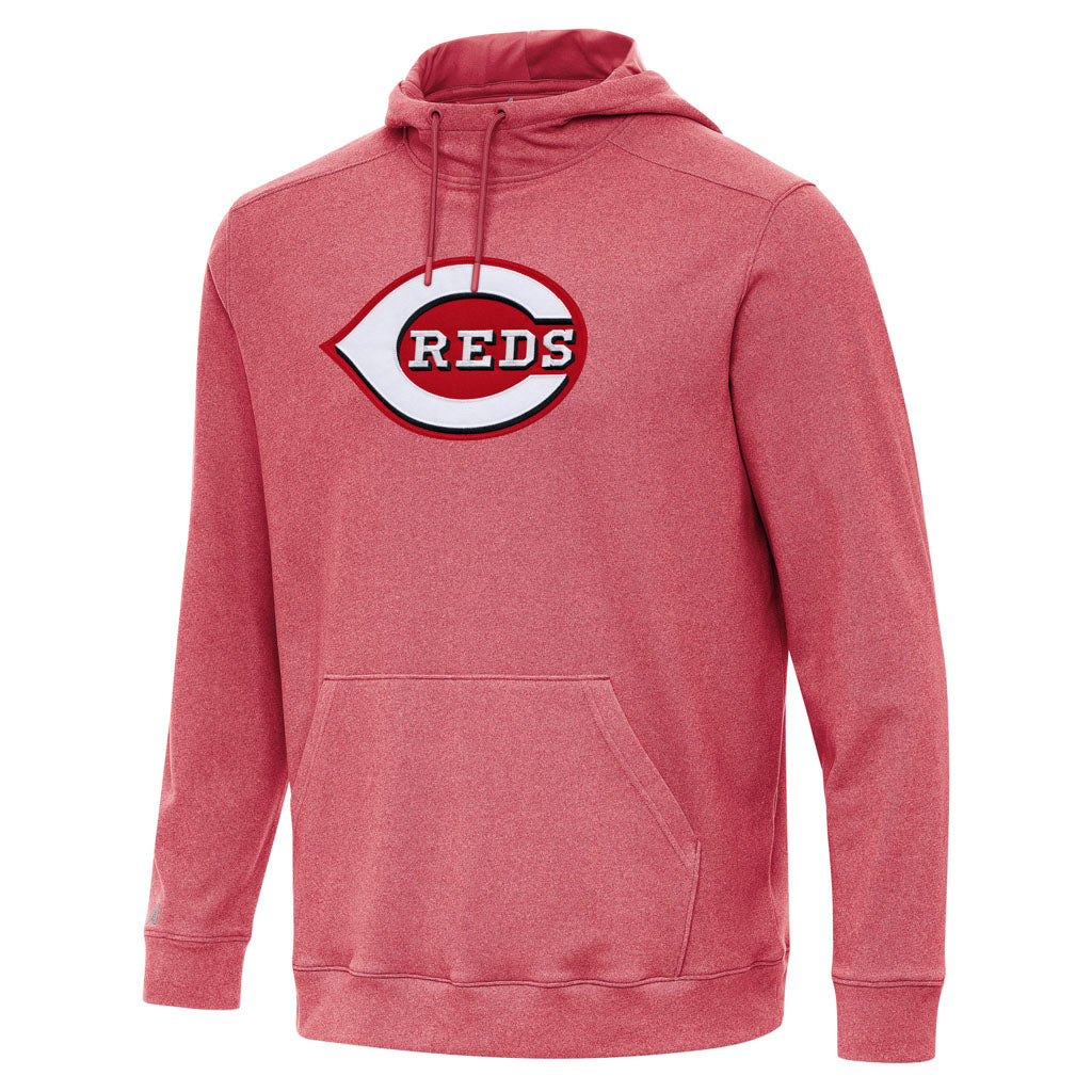 MLB Cincinnati Reds Antigua Full Front Cloud Pullover Hoodie - Red