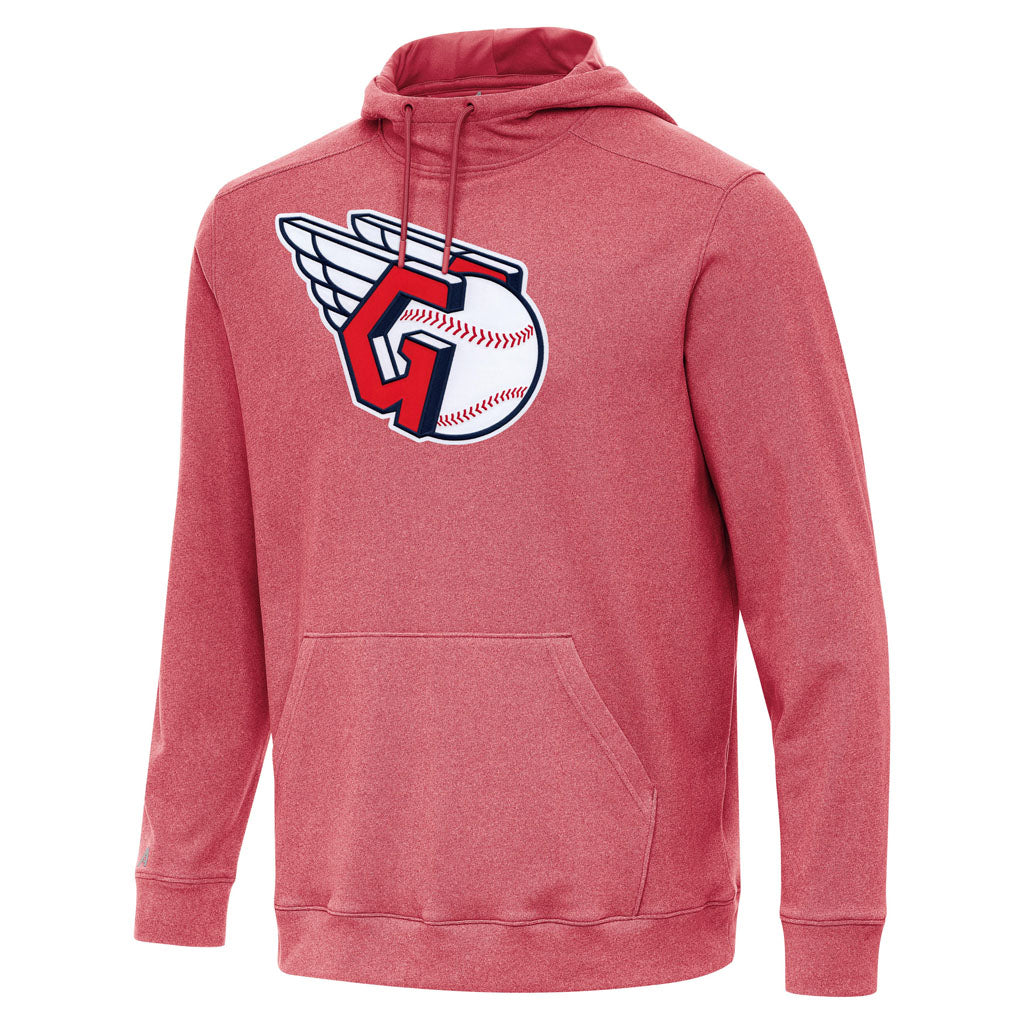 MLB Cleveland Guardians Antigua Full Front Cloud Pullover Hoodie - Red