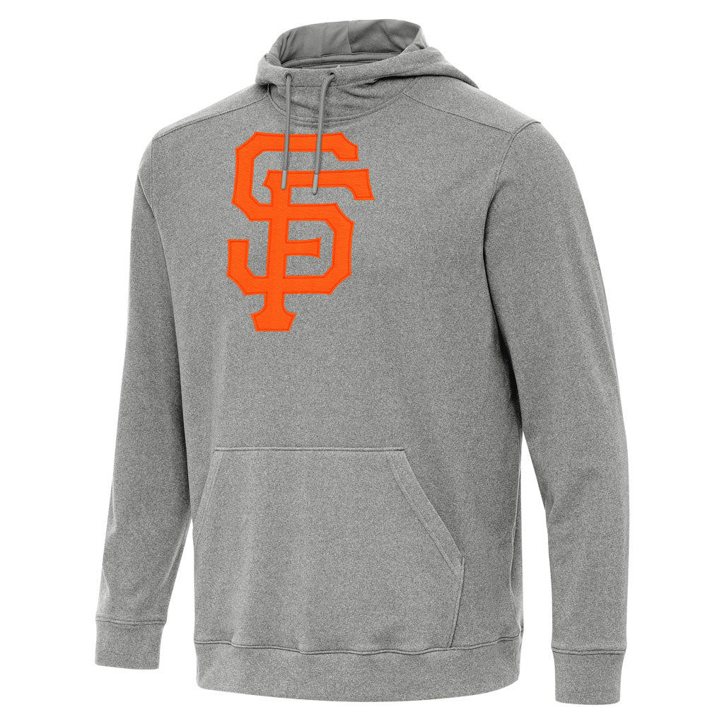 MLB San Francisco Giants Antigua Full Front Cloud Pullover Hoodie - Heather black