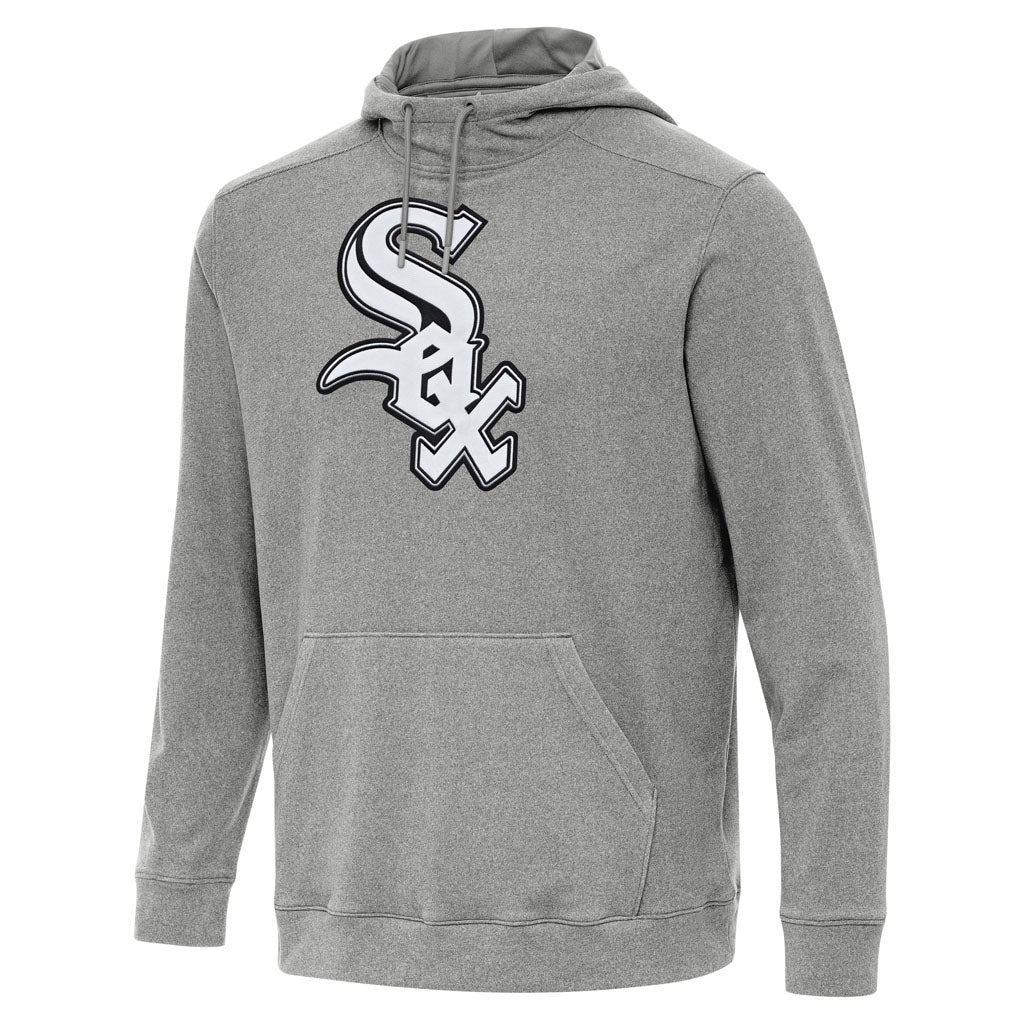 MLB Chicago White Sox Antigua Full Front Cloud Pullover Hoodie - Heather black