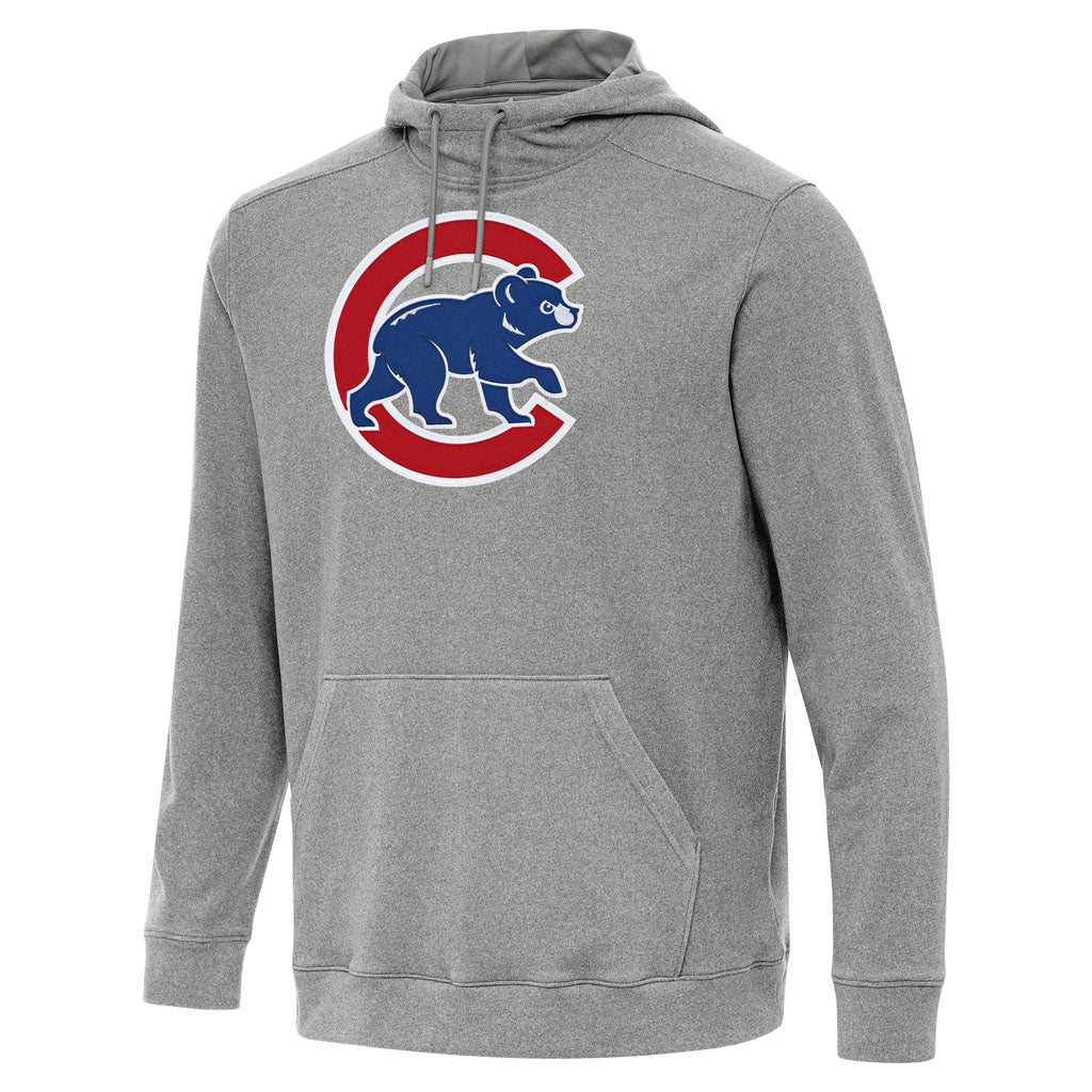 MLB Chicago Cubs Antigua Full Front Cloud Pullover Hoodie - Heather black