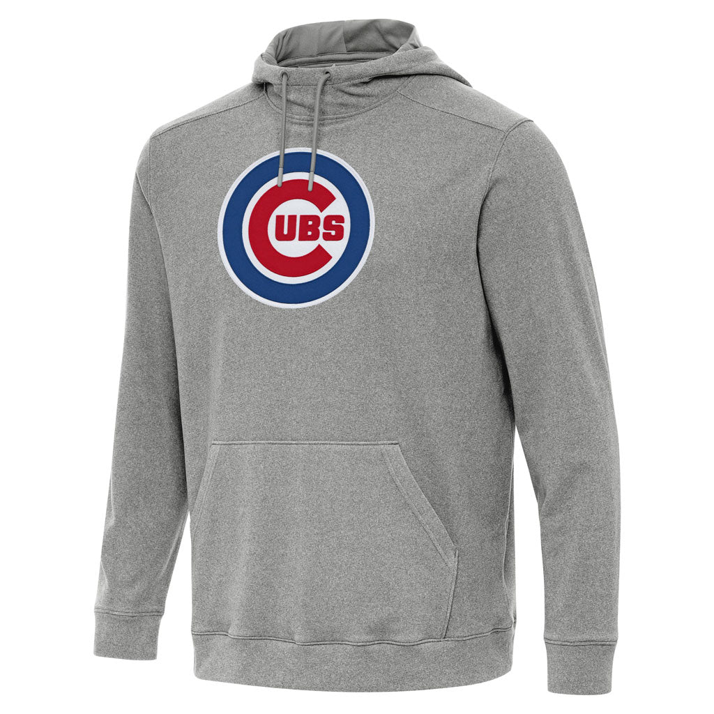 MLB Chicago Cubs Antigua Full Front Cloud Pullover Hoodie - Heather black