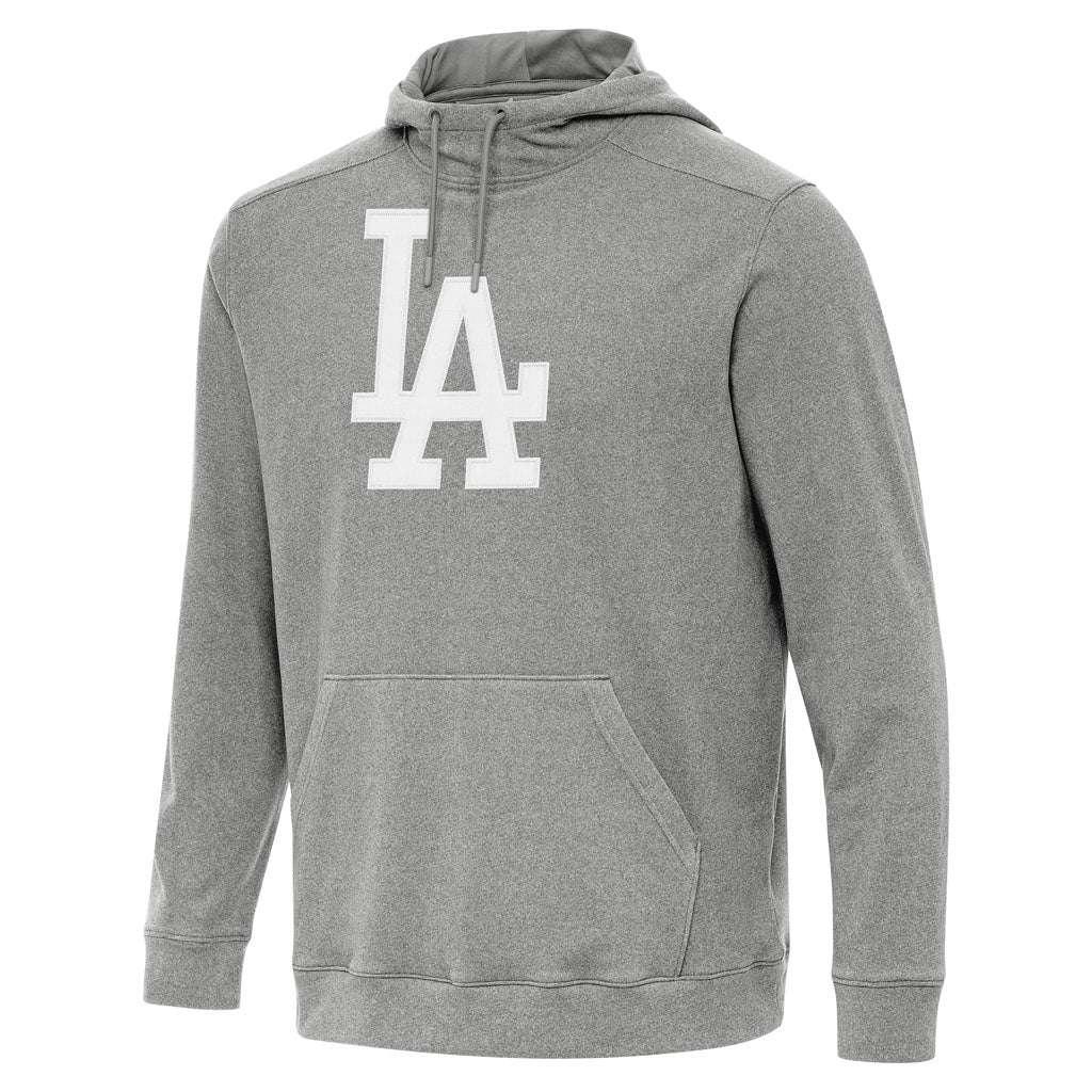 MLB Los Angeles Dodgers Antigua Full Front Cloud Pullover Hoodie - Heather black