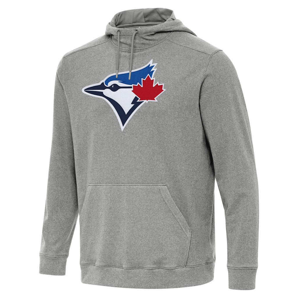 MLB Toronto Blue Jays Antigua Full Front Cloud Pullover Hoodie - Heather black