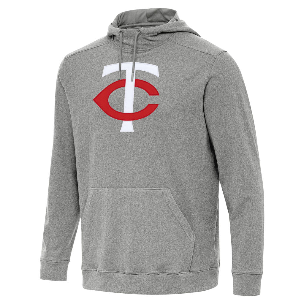 MLB Minnesota Twins Antigua Full Front Cloud Pullover Hoodie - Heather black