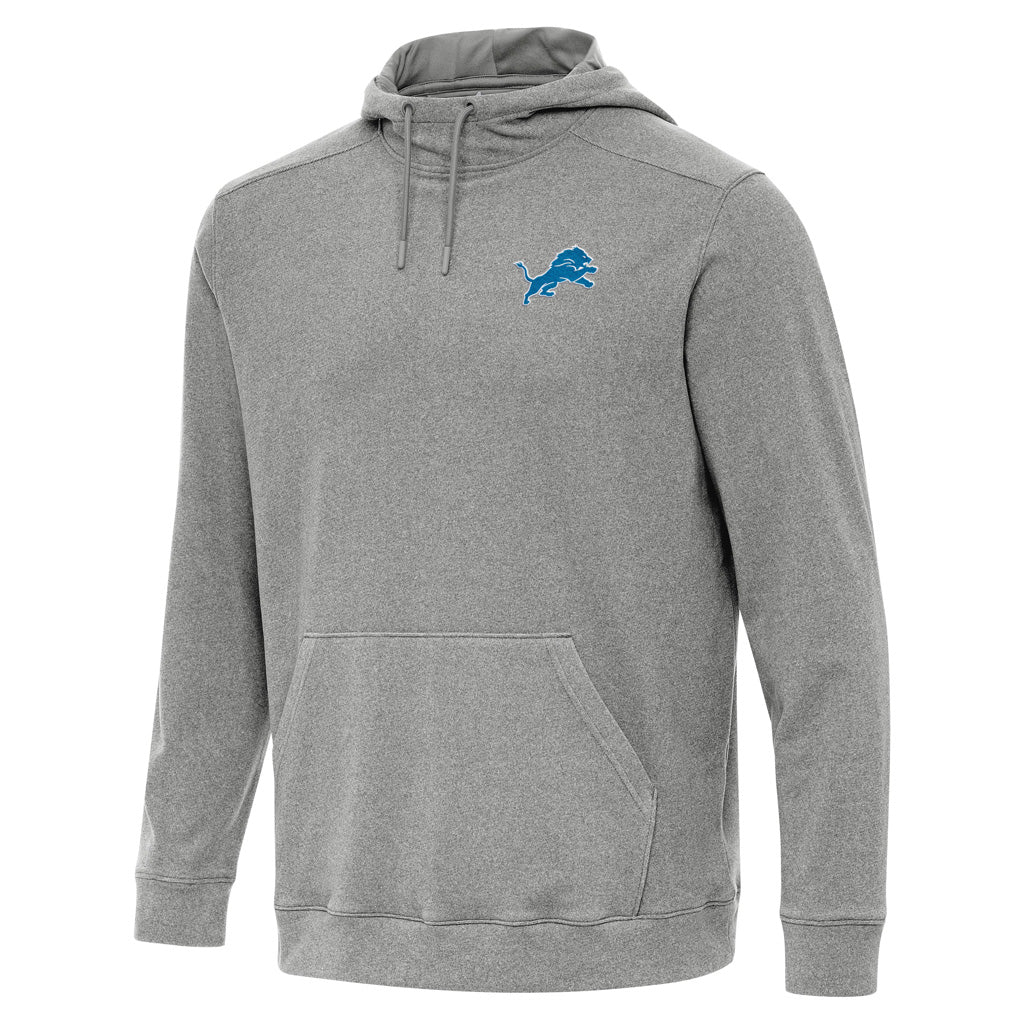 NFL Detroit Lions Antigua Cloud Pullover Hoodie - Heather black