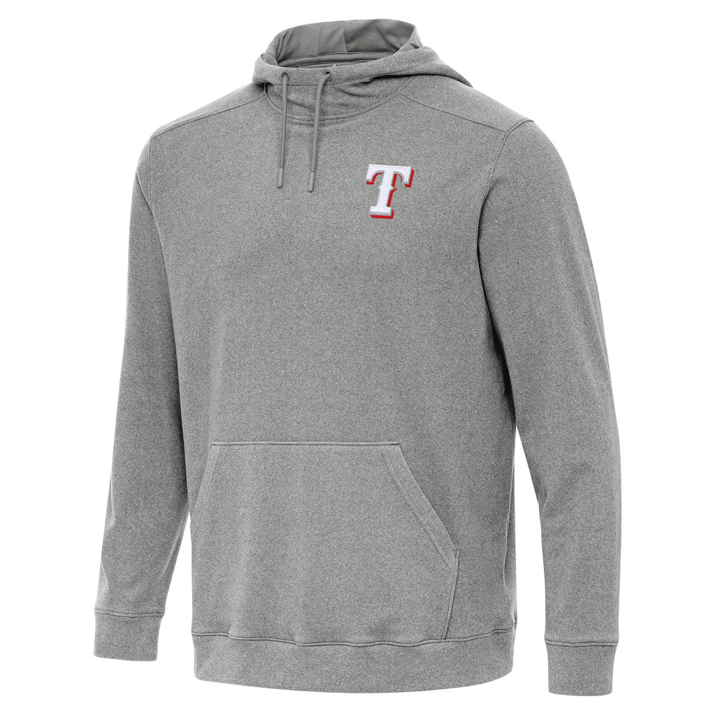 MLB Texas Rangers Antigua Cloud Pullover Hoodie - Heather black