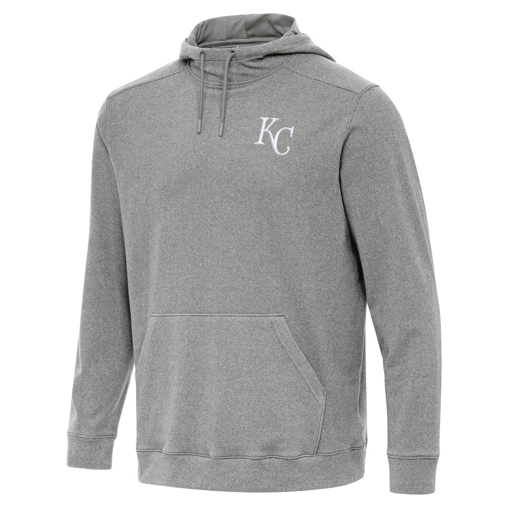 MLB Kansas City Royals Antigua Cloud Pullover Hoodie - Heather black