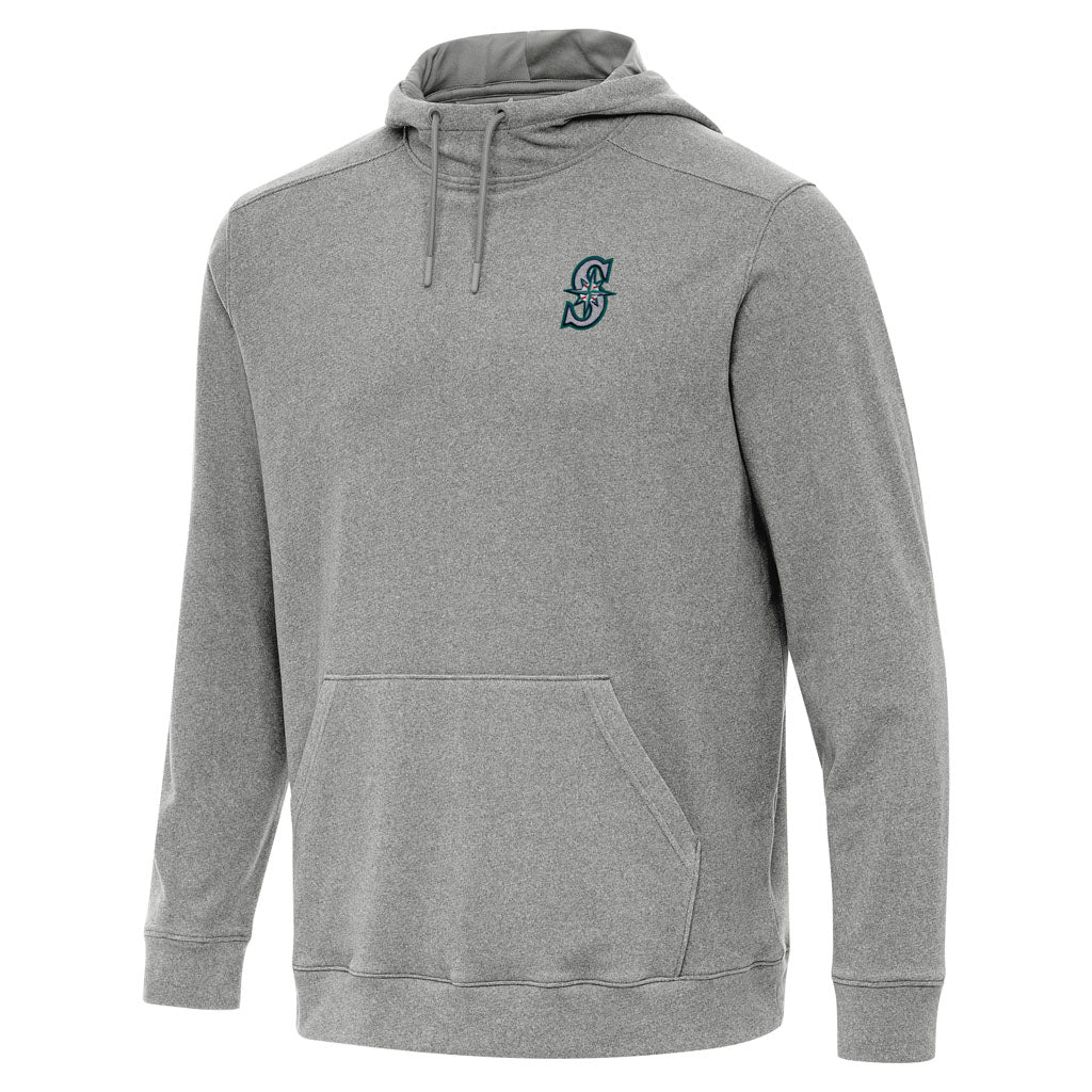 MLB Seattle Mariners Antigua Cloud Pullover Hoodie - Heather black