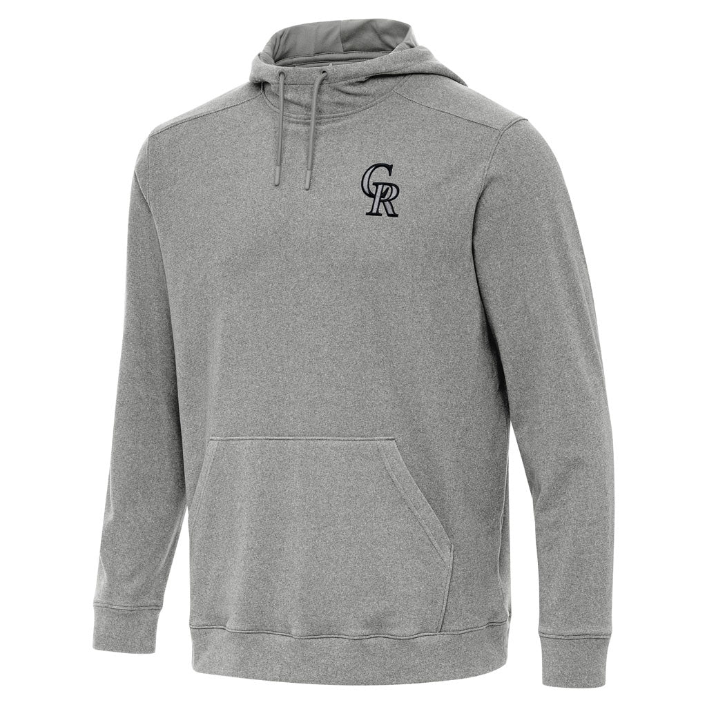 MLB Colorado Rockies Antigua Cloud Pullover Hoodie - Heather black
