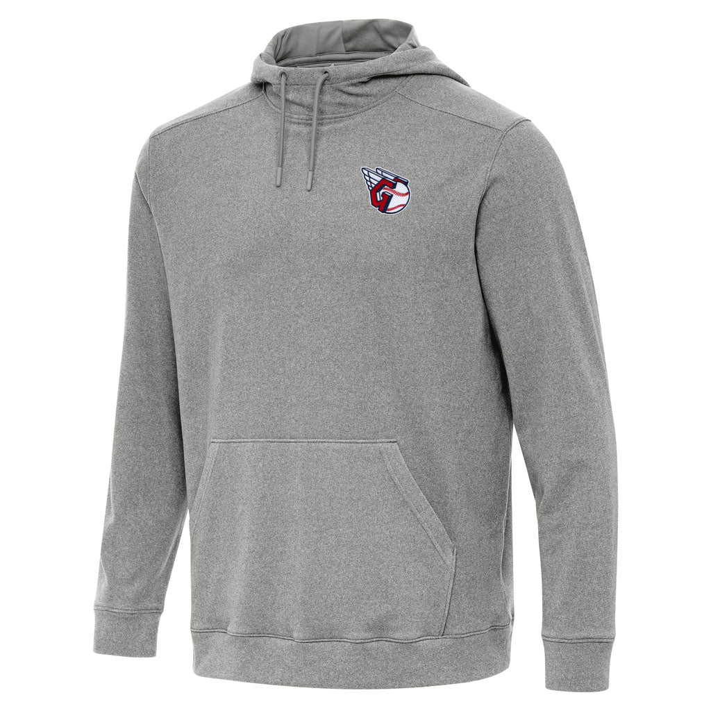 MLB Cleveland Guardians Antigua Cloud Pullover Hoodie - Heather black